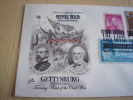 Civil War, USA:n sisällissota, Battle of Gettysburg, 2013, USA, ensipäiväkuori, FDC, hieno. Katso myös muut kohteeni, mm. noin 1 200 erilaista amerikkalaista