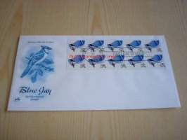 Blue Jay, 1995, USA, ensipäiväkuori, FDC, hieno, 10 postimerkkiä. Katso myös muut kohteeni, mm. noin 1 200 erilaista amerikkalaista ensipäiväkuorta