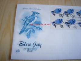 Blue Jay, 1995, USA, ensipäiväkuori, FDC, hieno, 10 postimerkkiä. Katso myös muut kohteeni, mm. noin 1 200 erilaista amerikkalaista ensipäiväkuorta