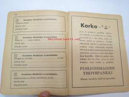 Koululaisen Muistikirja 1930-1931 -calendar / yearbook for school pupils