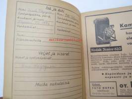 Koululaisen Muistikirja 1935-1936 -calendar / yearbook for school pupils