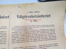 Armossa pidettäväksi sallitut Hyväntekeväisyysarpajaiset v. 1914 -official public notice
