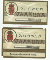 Suomen Vaakuna   - tupakkaetiketti 2 kpl