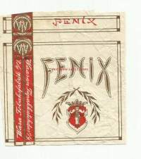 Fenix   - tupakkaetiketti  valmistettu 1912