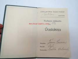 Länsi-Suomen Osakepankki - Laitilan konttori, karttuva talletustili nr 296, Taimi Siivonen -pankkikirja / bank record book
