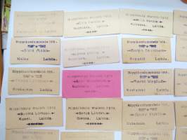 Rippikoulu, Laitila 1918, 40 kpl muistokortteja, joita rippikoululaiset jakoivat toisilleen ajan tavan mukaan muistoiksi; Tyyne Lehtonen, Suoma Lomppi, Salli Saari,