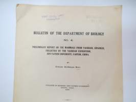 Preliminary report on the mammals from Yaoshan, Kwangsi, collected by the Yaoshan Expedition, Sun Yatsen University, Canton, China, 1930 - Bulletin of the