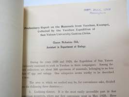 Preliminary report on the mammals from Yaoshan, Kwangsi, collected by the Yaoshan Expedition, Sun Yatsen University, Canton, China, 1930 - Bulletin of the