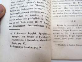 Dissertatio Academica - De affinitate declinationum in lingua fennica, esthonica et lapponica... p.p. Matthias Alexander Castrén, MDCCCXXXIX (1839) -väitöskirja