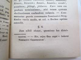 Dissertatio Academica - De affinitate declinationum in lingua fennica, esthonica et lapponica... p.p. Matthias Alexander Castrén, MDCCCXXXIX (1839) -väitöskirja