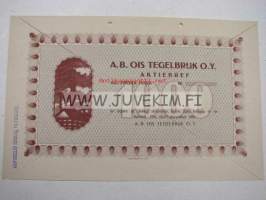 Ab Ois Tegelbruk Oy, Ois (Oitti) 1 000 mk -osakekirja / share certificate