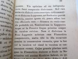 Dissertatio Academica - De affinitate declinationum in lingua fennica, esthonica et lapponica... p.p. Matthias Alexander Castrén, MDCCCXXXIX (1839) -väitöskirja