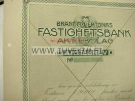 Brändö-Hertonäs Fastighetsbank Ab, Helsinki 2 000 mk -osakekirja