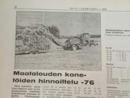 Koneviesti 1976 nr 13, sis. mm. seur. artikkelit / kuvat / mainokset; Ravintoa oljesta, Pikakytkentälaitteet yleistymässä, Lato-Hanko traktorin työväline,