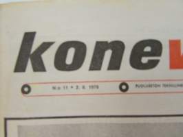 Koneviesti 1976 nr 11, sis. mm. seur. artikkelit / kuvat / mainokset; DLG -76 München, Normet pikakytkentälaitteiden asennus, Pasmatik täyshydraulinen