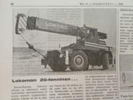 Koneviesti 1976 nr 11, sis. mm. seur. artikkelit / kuvat / mainokset; DLG -76 München, Normet pikakytkentälaitteiden asennus, Pasmatik täyshydraulinen