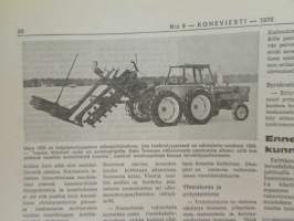 Koneviesti 1976 nr 9, sis. mm. seur. artikkelit / kuvat / mainokset; Traktoreita ilmatyynyillä Volvo BM, Konttivaunut tulevat, koneviesti testaa Jobu LP 4, Uusi