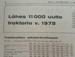 Koneviesti 1976 nr 7, sis. mm. seur. artikkelit / kuvat / mainokset; Lähes 11 000 uutta traktoriv. 1975, Veronan näyttely 1976, Korkeapainepesuri - tehokas