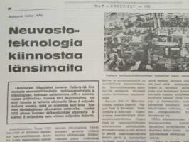 Koneviesti 1976 nr 7, sis. mm. seur. artikkelit / kuvat / mainokset; Lähes 11 000 uutta traktoriv. 1975, Veronan näyttely 1976, Korkeapainepesuri - tehokas