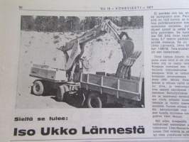 Koneviesti 1971 nr 18, sis. mm. seur. artikkelit / kuvat / mainokset; Sampo 40 puimuriuutuus, koneellista maidontuotantoa, Eino Keskitalo Koivusaaren tila,