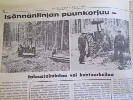 Koneviesti 1971 nr 20, sis. mm. seur. artikkelit / kuvat / mainokset; Cantone T 300 maatalouden monitoimikone, Traktoritestissä Fiat 250, Malminkartanon karja