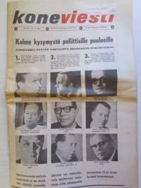 Koneviesti 1971 nr 22, sis. mm. seur. artikkelit / kuvat / mainokset; Nordsten Combi-Matic testissä, David Brown 995, 2 paalainta &quot;itse teossa&quot; Welger AP 41 -