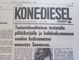 Koneviesti 1971 nr 22, sis. mm. seur. artikkelit / kuvat / mainokset; Nordsten Combi-Matic testissä, David Brown 995, 2 paalainta &quot;itse teossa&quot; Welger AP 41 -