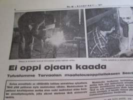 Koneviesti 1971 nr 22, sis. mm. seur. artikkelit / kuvat / mainokset; Nordsten Combi-Matic testissä, David Brown 995, 2 paalainta &quot;itse teossa&quot; Welger AP 41 -