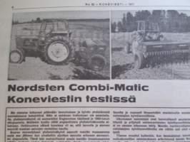 Koneviesti 1971 nr 22, sis. mm. seur. artikkelit / kuvat / mainokset; Nordsten Combi-Matic testissä, David Brown 995, 2 paalainta &quot;itse teossa&quot; Welger AP 41 -
