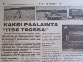 Koneviesti 1971 nr 22, sis. mm. seur. artikkelit / kuvat / mainokset; Nordsten Combi-Matic testissä, David Brown 995, 2 paalainta &quot;itse teossa&quot; Welger AP 41 -