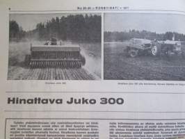 Koneviesti 1971 nr 23-24, sis. mm. seur. artikkelit / kuvat / mainokset; Hinattava Juko 300, Lasse Pätiälän sikala, Agrima -71, Smithfield Show, Kotitekoinen