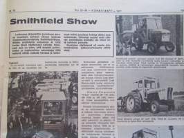 Koneviesti 1971 nr 23-24, sis. mm. seur. artikkelit / kuvat / mainokset; Hinattava Juko 300, Lasse Pätiälän sikala, Agrima -71, Smithfield Show, Kotitekoinen