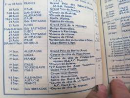 Automobile Club de France - Annuaire de route 1957 -Ranskan Autoklubin vuosikirja, sisältää hotelliluettelon, karttoja, mainoksia, autokilpailukalenterin ym.