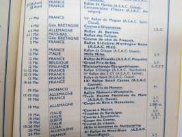 Automobile Club de France - Annuaire de route 1957 -Ranskan Autoklubin vuosikirja, sisältää hotelliluettelon, karttoja, mainoksia, autokilpailukalenterin ym.
