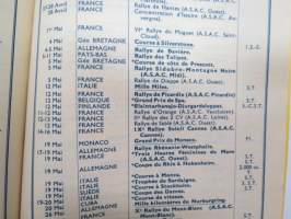 Automobile Club de France - Annuaire de route 1957 -Ranskan Autoklubin vuosikirja, sisältää hotelliluettelon, karttoja, mainoksia, autokilpailukalenterin ym.