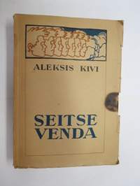 Seitse Venda - A. Gallen-Kallela illustratsioonit, kolmas trükk 1942 (Seitsemän veljestä eestin kielellä), huomaa takakanteen painettu Rmk 3,75 hinta