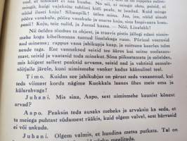 Seitse Venda - A. Gallen-Kallela illustratsioonit, kolmas trükk 1942 (Seitsemän veljestä eestin kielellä), huomaa takakanteen painettu Rmk 3,75 hinta