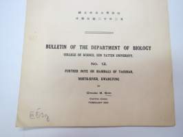 Further note on mammals of Yaoshan, North-River, Kwangtung, Sun Yatsen University, Canton, China, 1931 - Bulletin of the Department of Biology nr 12