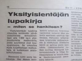 Koneviesti 1971 nr 11, sis. mm. seur. artikkelit / kuvat / mainokset; Agronomi Esko Ikävalko - Suomalainen konepankki, Pienlentokoneet - yksimoottoriset kuvat ja