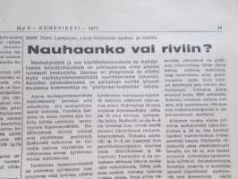 Koneviesti 1971 nr 5, sis. mm. seur. artikkelit / kuvat / mainokset; Tietoa kylvökoneista ja kuvat, Kylvölannoituskoneet / Rivilannoittimet tekniset tiedot,