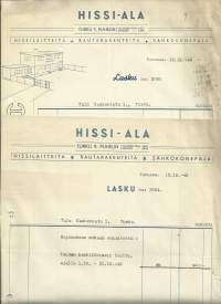 Hissi-Ala Turku 1942  - firmalomake 2  eril
