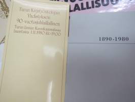 Turun Kirjatyöntekijäin Yhdistys 1890-1980 historiikki + 2 eri koneella kirjoitettua käsikirjoitusta / versiota? ko. teoksesta sekä muuta yhdistyksen