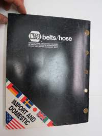 NAPA belts / hose Catalog nr 474-2089B February 1989 -luettelo remmeistä ja letkuista