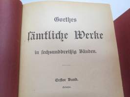 Goethes sämtliche Werke in sechsunddreissig Bänden. Goethen teokset alkuperäiskielellä 36 osana (9 nidettä)