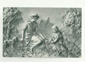 Satua - romantiikkapostikortti  - postikortti kulkenut 1904