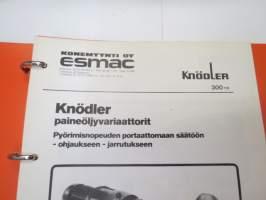 Esmac - Voimansiirtolaitteet - Variaattorit, vaihteet, voimansiirtoelimet -kansio, jossa esitteitä, teknistä tietoa, ym. -binder with brochures etc.