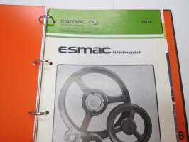 Esmac - Voimansiirtolaitteet - Variaattorit, vaihteet, voimansiirtoelimet -kansio, jossa esitteitä, teknistä tietoa, ym. -binder with brochures etc.