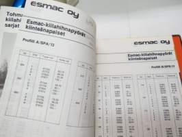 Esmac - Voimansiirtolaitteet - Variaattorit, vaihteet, voimansiirtoelimet -kansio, jossa esitteitä, teknistä tietoa, ym. -binder with brochures etc.