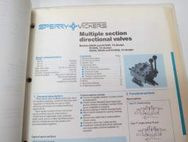 Sperry Vickers (hydrauliikka) koneikot -käyttöönotto / huolto / vianetsintä -binder with brochures etc.