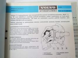 Volvo hydrauliikka F11, V30, V33 teknistä tietoa, esitteitä, ohjekirjoja -tehtaan alkuperäinen kansio -factory original hydraulics binder with manuals, brochures